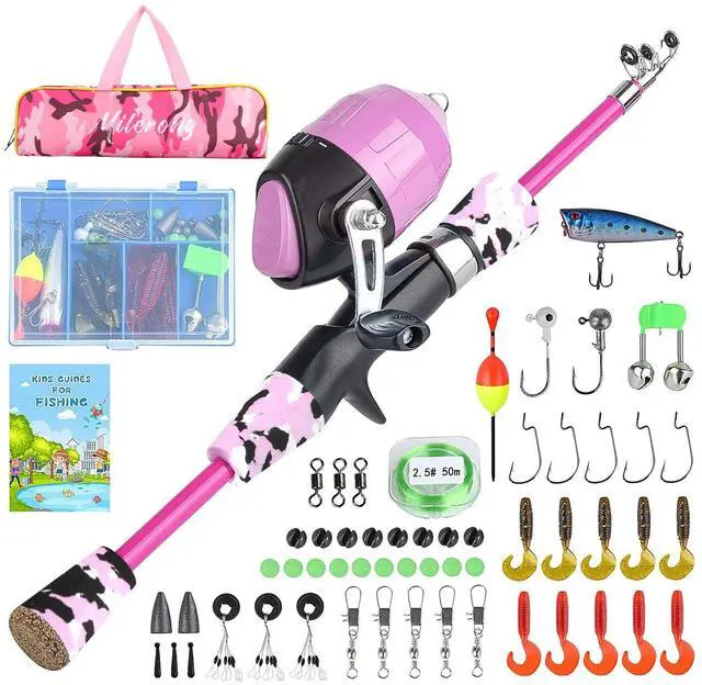 Main image of Kids Fishing Rod, Kids Fishing Pole Portable Telescopic Fishing Rod and Reel Combo Kit for Boys, Girls, Youth - with Spincast Fishing Reel, Fishing Tackles, Fishing Lures, Fishing Lines