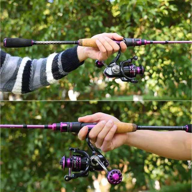 Alt view image 6 of 7 - Fishing Pole, 30-Ton Carbon Fiber Fishing Rod and Reel Combo, 2 Pcs Blanks Spinning Reel Combos