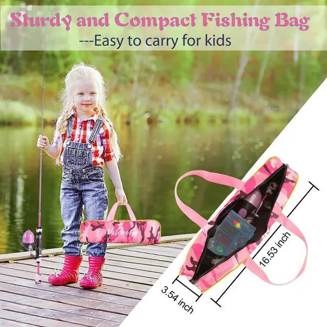 Alt view image 5 of 7 - Kids Fishing Rod, Kids Fishing Pole Portable Telescopic Fishing Rod and Reel Combo Kit for Boys, Girls, Youth - with Spincast Fishing Reel, Fishing Tackles, Fishing Lures, Fishing Lines