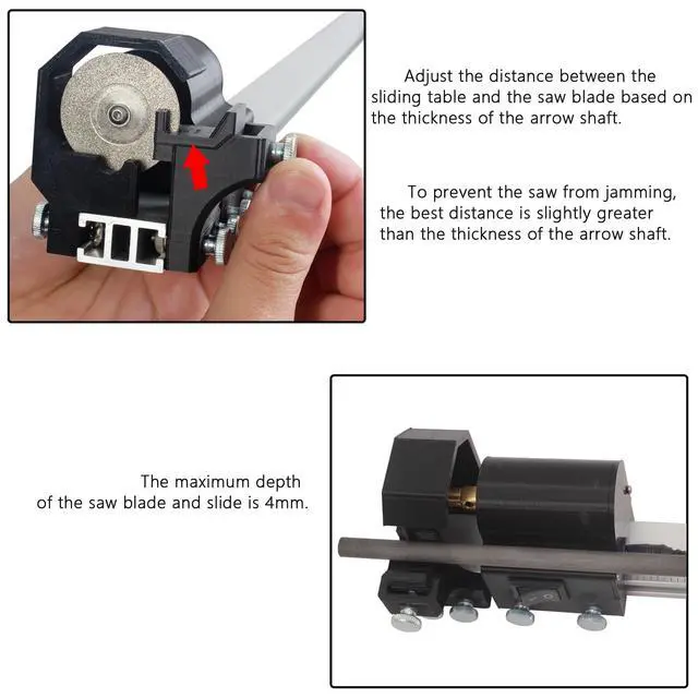 Alt view image 7 of 7 - Archery Arrow Saw Electric Carbon Arrow Cutter Mini Reciprocating Saw Adjustable Arrow Square Cutting Building Tool for Pure Mixed Carbon & Fiberglass Arrow Shaft (Black)