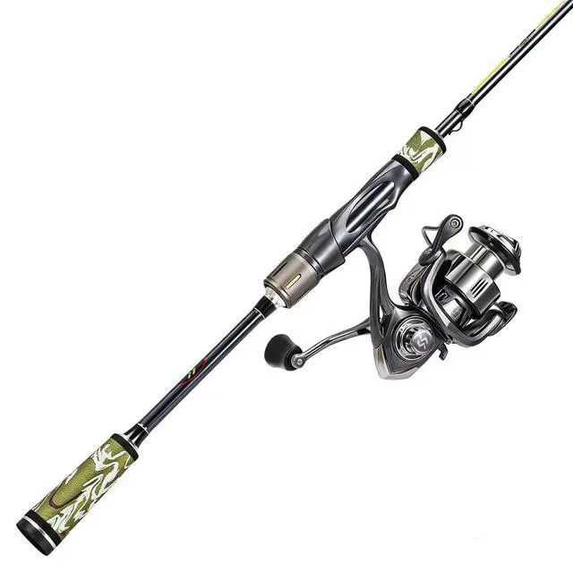 Alt view image 2 of 7 - Spinning Combo 30+24Ton Carbon Fiber 2-Piece Rod, M/MH Power, 19LB Drag, 5.2:1 Gear Ratio, Lightweight Saltwater Freshwater Kit for Bass, Trout, Salmon, Catfish (6/7 /7'6''Options)