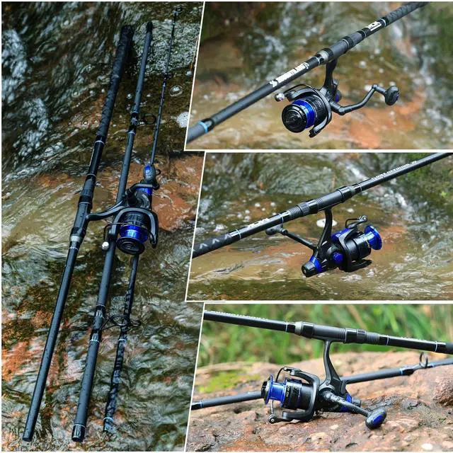 Alt view image 7 of 7 - Surf Fishing Rod Combo Medium/Heavy 3 Piece Baitfeeder Spinning Combo with 4000 Size Reel for Travel