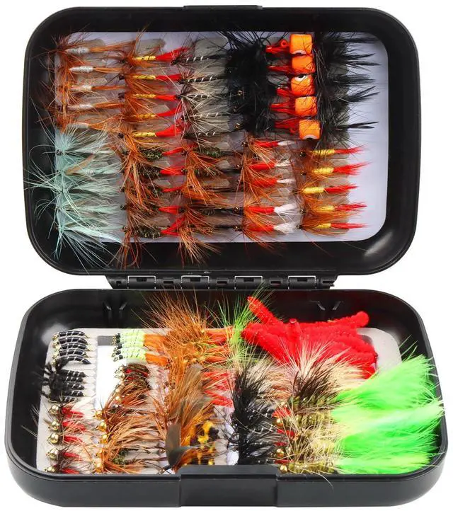 Main image of Fly Fishing Flies 125pcs Lures Bait Trout Bass Dry Nymphs Wooly Bugger Tenkara Assortment Kit for Trout Fish Gifts Men