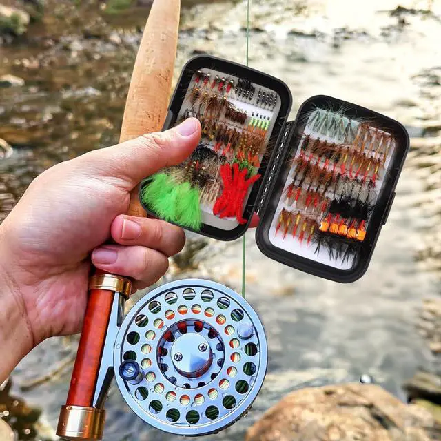 Alt view image 7 of 7 - Fly Fishing Flies 125pcs Lures Bait Trout Bass Dry Nymphs Wooly Bugger Tenkara Assortment Kit for Trout Fish Gifts Men