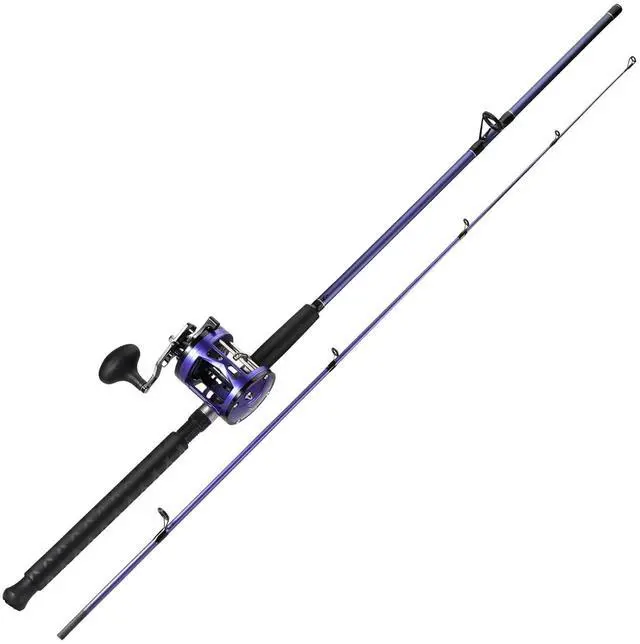 Main image of Trolling Fishing Rod Reel Combo - Heavy Duty Inshore/Catfish Rod with 4000 Size Reel, 2-Piece Saltwater Combo for Big Game Fish- 7'0"
