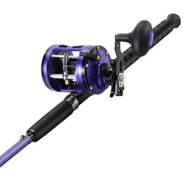 Alt view image 3 of 7 - Trolling Fishing Rod Reel Combo - Heavy Duty Inshore/Catfish Rod with 4000 Size Reel, 2-Piece Saltwater Combo for Big Game Fish- 7'0"