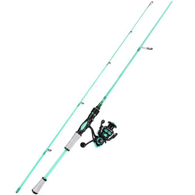 Alt view image 2 of 7 - Spirit Flame Fishing Rod Reel Combo, Spinning Fishing Pole with Graphite 2Pc Blanks, Stainless Steel Guides