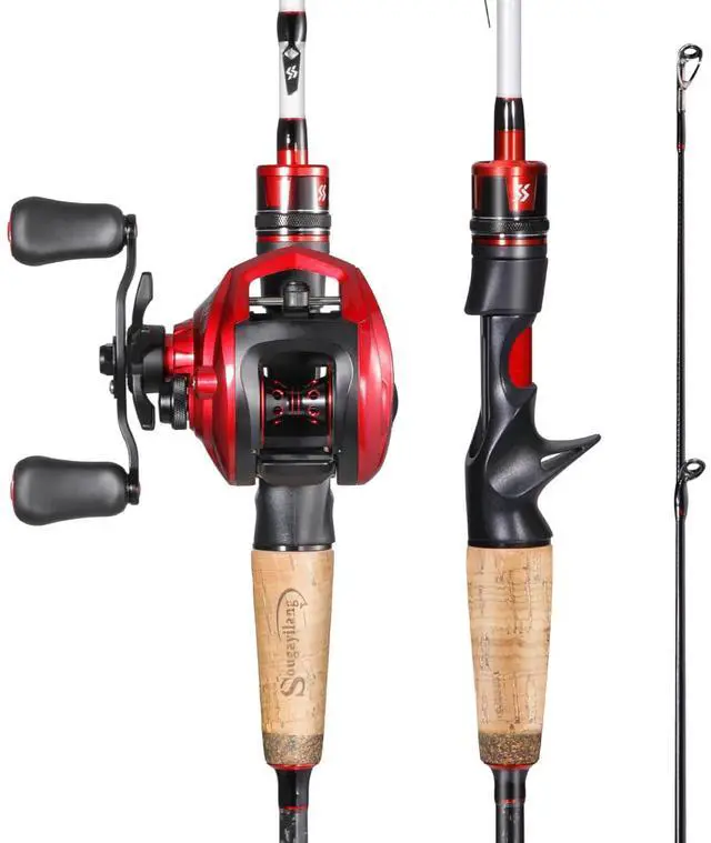 Main image of Fishing Rod and Reel ComboBaitcaster Combo,5.9ft/6.9ft Carbon Fishing Pole,Lightweight Aluminum Spool Reel,Stainless-Steel Guides & Ergonomic Cork Grip