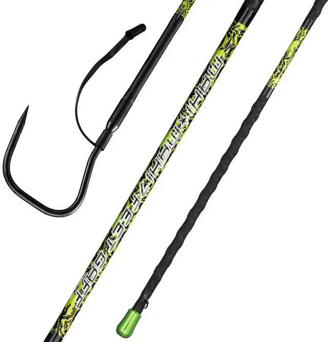 Main image of Fishing Gaff Saltwater Fish Gaff with 4-Inch Stainless Steel Fishing Hook Solid Fiberglass Fishing Gaff 3'/ 4'8''/ 7'