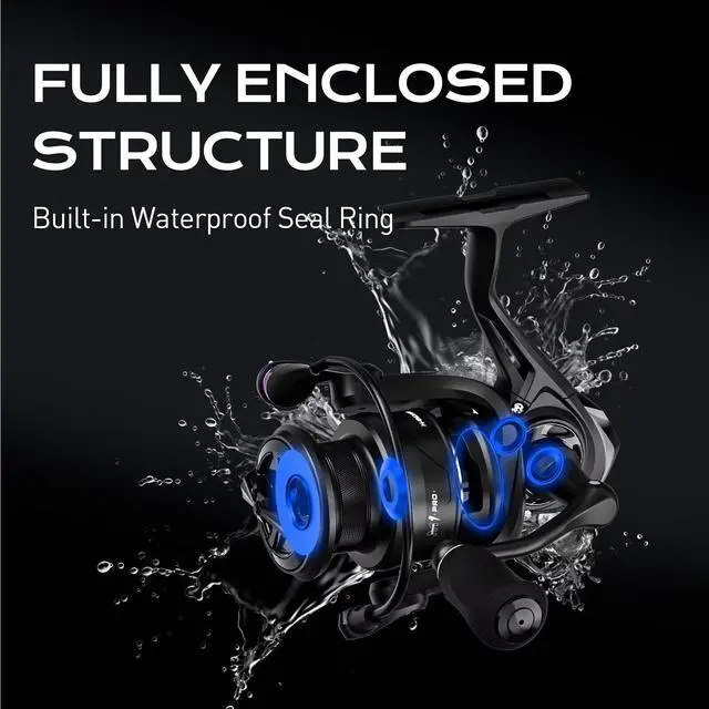 Alt view image 2 of 7 - M1 Pro Saltwater Spinning Reel, Freshwater & Saltwater Fishing Reel, Sealed Water-Resistant Design, Up to 33 lbs Max Drag Power, CNC Aluminum Spool & Handle, 9+1 Stainless Steel Bearings