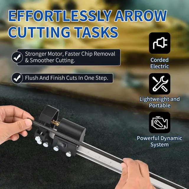 Alt view image 2 of 7 - Archery Arrow Saw Electric Carbon Arrow Cutter Mini Reciprocating Saw Adjustable Arrow Square Cutting Building Tool for Pure Mixed Carbon & Fiberglass Arrow Shaft (Black)