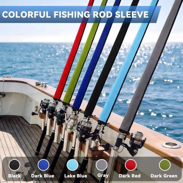 Alt view image 4 of 7 - Neoprene Fishing Rod Sleeves, 2.5MM Thick Tangle-Free Covers, Protective Sock for Spinning Casting Rods, Travel Storage
