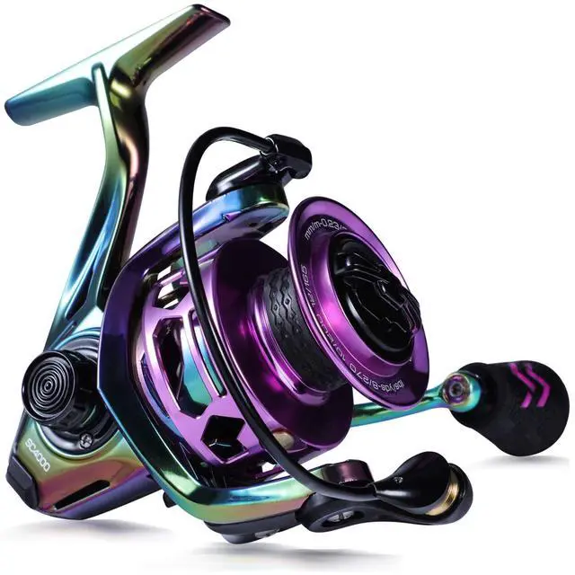 Alt view image 2 of 7 - Fishing Reel, Colorful Ultralight Spinning Reels with Graphite Frame 6.0:1 High Speed, Over 39 lbs Carbon Drag for Saltwater or Freshwater Fishing