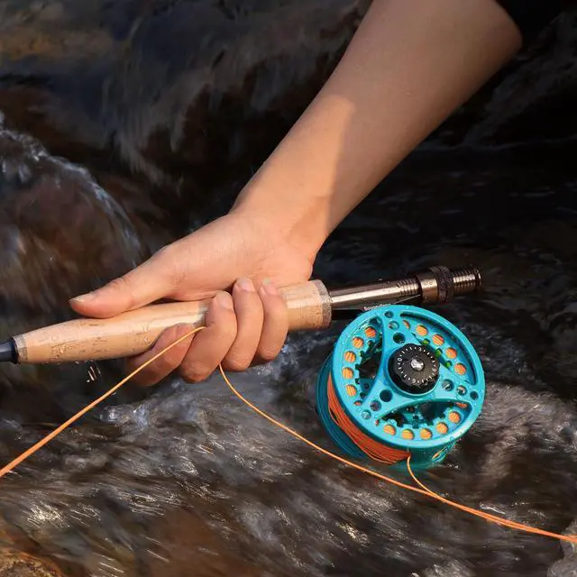 Alt view image 7 of 7 - 5/6 Weight 9ft Fly Rod, 4-Piece Graphite Rod, Die Cast Aluminum Reel, Carrying Case, Fly Box & Fishing Flies Combo Starter Kit