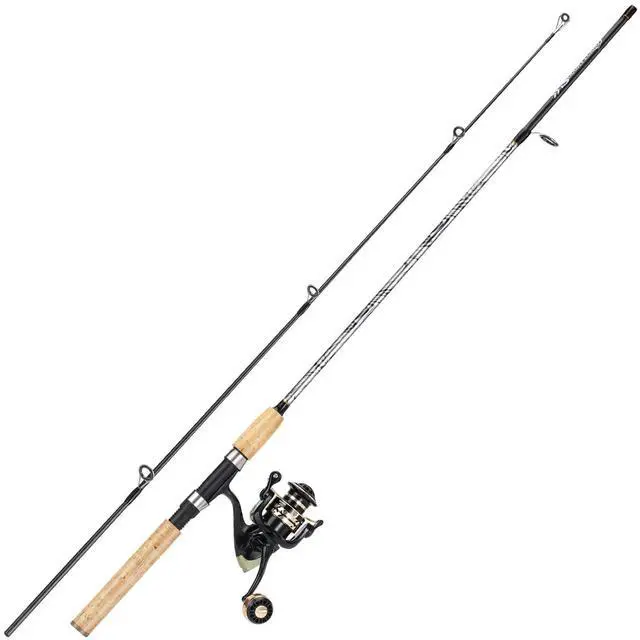 Main image of Reel and Fishing Rod Combo, Fiberglass Fishing Pole with Durable P-Cork Rod Handle, Lightweight Graphite Frame