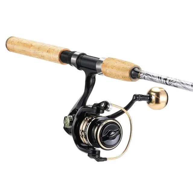 Alt view image 3 of 7 - Reel and Fishing Rod Combo, Fiberglass Fishing Pole with Durable P-Cork Rod Handle, Lightweight Graphite Frame