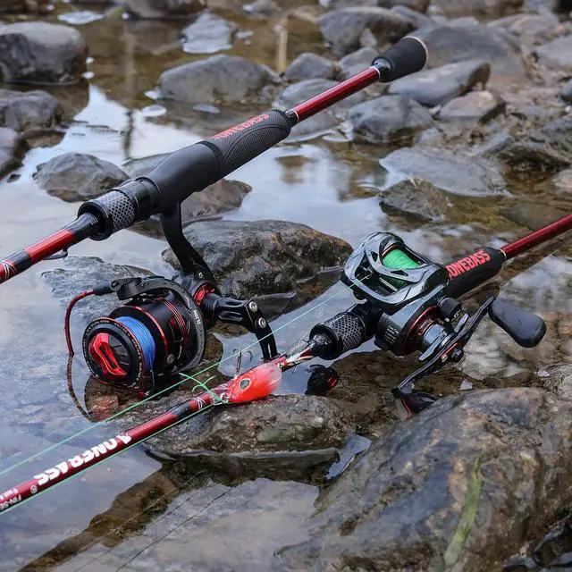 Alt view image 7 of 7 - Fishing Rod and Reel Combo, IM7 Graphite 2 Pc Blank Baitcasting Combo, Spinning Rod with SuperPolymer Handle