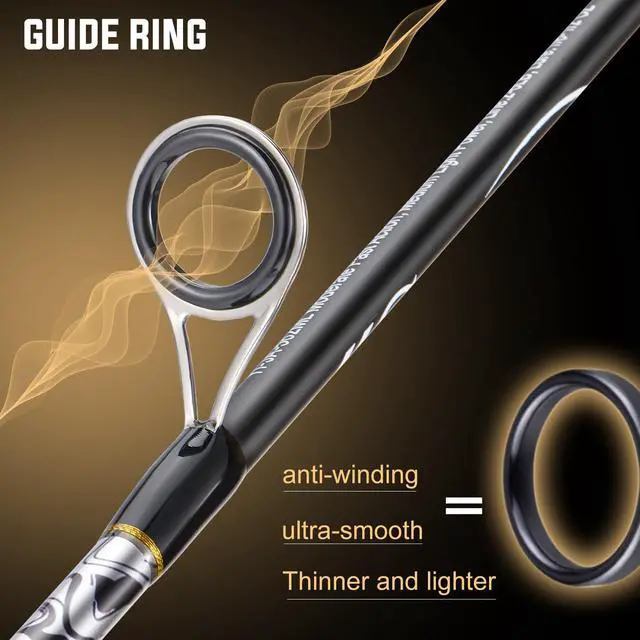 Alt view image 5 of 7 - Reel and Fishing Rod Combo, Fiberglass Fishing Pole with Durable P-Cork Rod Handle, Lightweight Graphite Frame