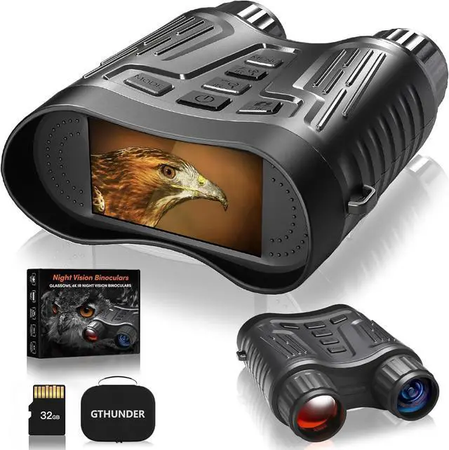 Main image of Night Vision Goggles Binoculars with Remote Monitor on App | Crystal Clear 4K UHD Video & 52MP Full Color Photos on 4" HD Screen |10X Zoom Ideal for Camping Hunting & Wildlife Observation