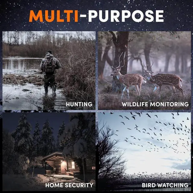 Alt view image 7 of 7 - Night Vision Goggles Binoculars with Remote Monitor on App | Crystal Clear 4K UHD Video & 52MP Full Color Photos on 4" HD Screen |10X Zoom Ideal for Camping Hunting & Wildlife Observation