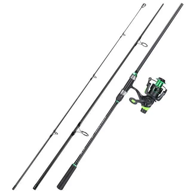 Alt view image 2 of 7 - Surf Fishing Rod Combo IM8 Carbon 3 Piece Travel Spinning Rod with 4000 Size Spinning Reel (9'/10'/11'/12')
