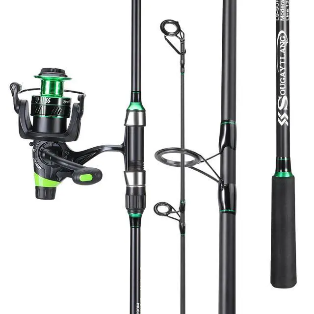 Alt view image 3 of 7 - Surf Fishing Rod Combo IM8 Carbon 3 Piece Travel Spinning Rod with 4000 Size Spinning Reel (9'/10'/11'/12')