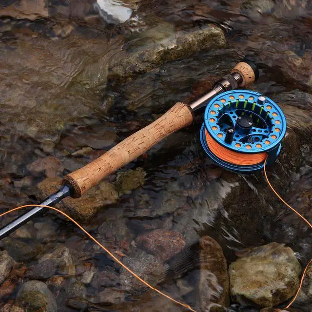 Alt view image 7 of 7 - 5/6 Weight 9ft Fly Rod, 4-Piece Graphite Rod, Die Cast Aluminum Reel, Carrying Case, Fly Box & Fishing Flies Combo Starter Kit