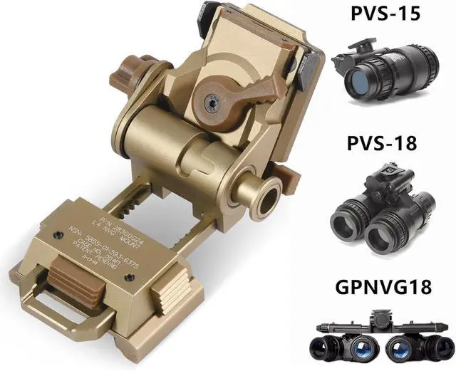 Alt view image 4 of 7 - NVG Mount for PVS14/15/18 G24 Night Vision Goggles Adjustable L4 G24 Metal NVG Helmet Mount PVS 31 CNC Dovetail NVG Mount