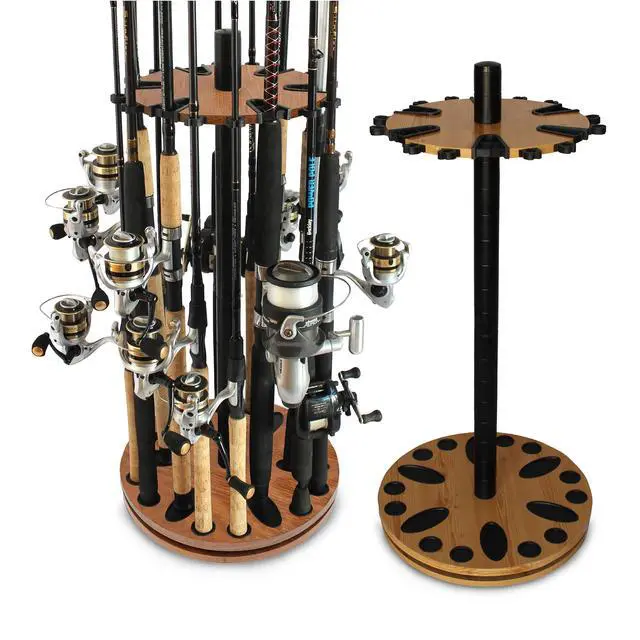 Alt view image 7 of 7 - Fishing Rod Holder - 360 Spinning Rack for Garage Organization and Storage, Pole Holder for Reels, Gear, Accessories, Tackle Box