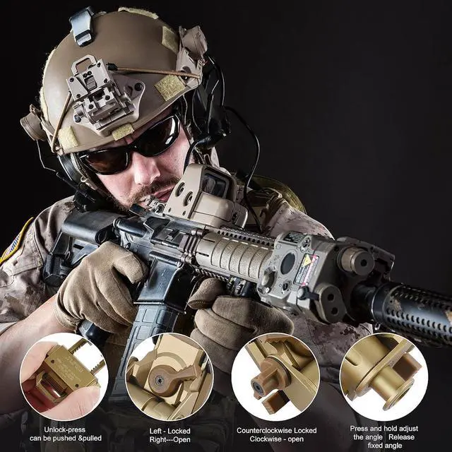 Alt view image 7 of 7 - NVG Mount for PVS14/15/18 G24 Night Vision Goggles Adjustable L4 G24 Metal NVG Helmet Mount PVS 31 CNC Dovetail NVG Mount
