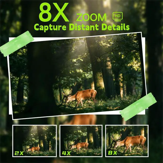 Alt view image 5 of 7 - Night Vision Goggles for Kids with Memory Card, 8X Zoom Kids Night Vision Binoculars - 1080P HD Digital Camera, Great Birthday Gifts for 3-8 Year Olds.Camouflage