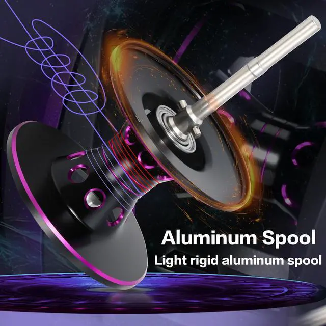 Alt view image 6 of 7 - Baitcaster Combo IM6 Graphite M/MH 2-Piece Rod, Stainless Steel Guides with Ceramic Rings,6.3:1 Gear Ratio High Speed Reel for Bass,Walleye, Catfish, Panfish Fishin