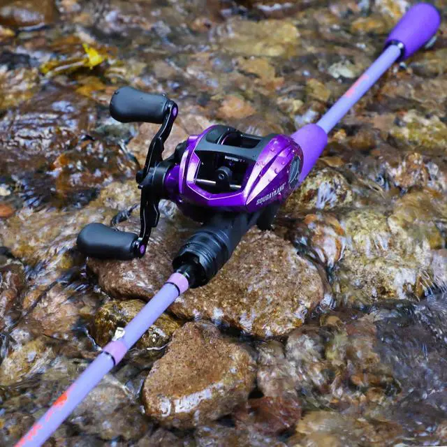 Alt view image 7 of 7 - Baitcaster Combo IM6 Graphite M/MH 2-Piece Rod, Stainless Steel Guides with Ceramic Rings,6.3:1 Gear Ratio High Speed Reel for Bass,Walleye, Catfish, Panfish Fishin