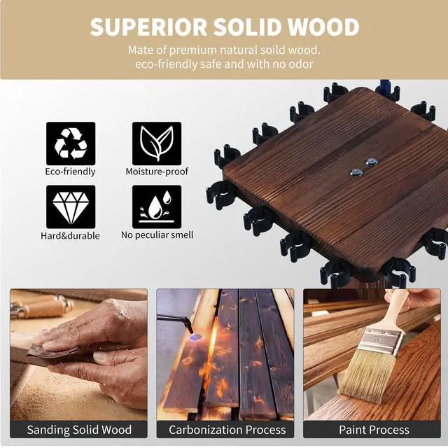 Alt view image 2 of 6 - 360° Rotating Fishing Rod Holder, Natural Wooden Fishing Pole Rack Stores 16 Rods, Floor-Standing Fishing Rod Storage Organizer with Rounded Clips for Garage, Basement, or Shed, Easy to Install