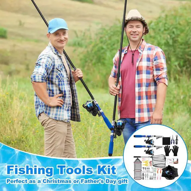 Alt view image 6 of 7 - 51 Pcs Fishing Rods Combo 6.89ft Telescopic Freshwater Pole Set with Plier Lip Gripper Lures Carrier Bag Pre Loaded Spinning Reel with Freshwater Rod Reel Kit Father Men Gift
