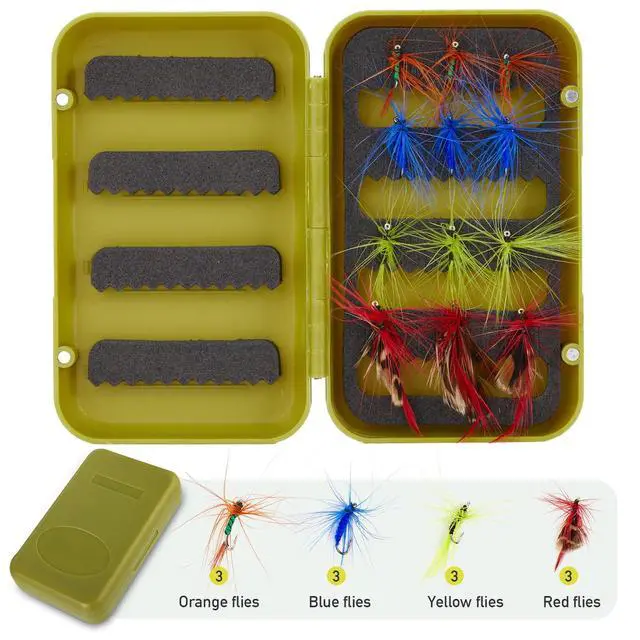 Alt view image 4 of 6 - Fly Fishing Rod and Reel Combo Starter Kit, Fly Rod 4-Piece Carbon Fiber, Aluminum Fly Reel, 12Pcs Fly Flies, Fishing Line, Scissors, Premium Travel Case Portable Lightweight