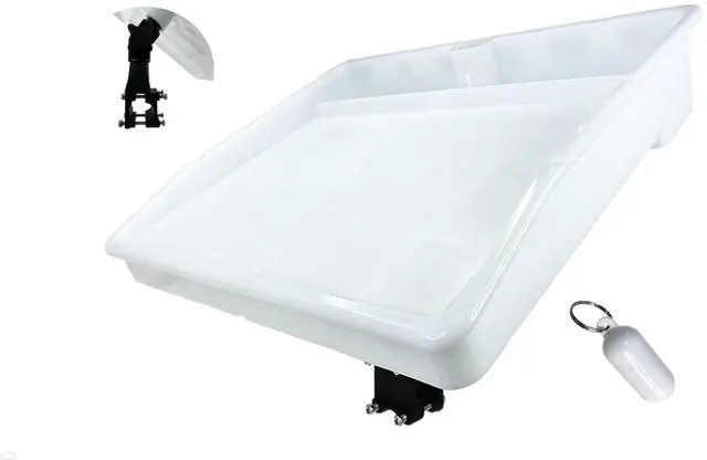 Main image of Bait Cutting Board for Boat - Adjustable Fish Cleaning Filet Table with Compartments, Knife Slots, and Engraved Fish Scale | Easy to Transport & Store (Rail Mount) White