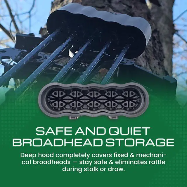 Alt view image 3 of 7 - Compound Bow Quiver - 5 Arrow Archery Quiver for Compound Bow, Universal Arrow Holder for Aluminum or Carbon Arrows - with Broadhead Capture System