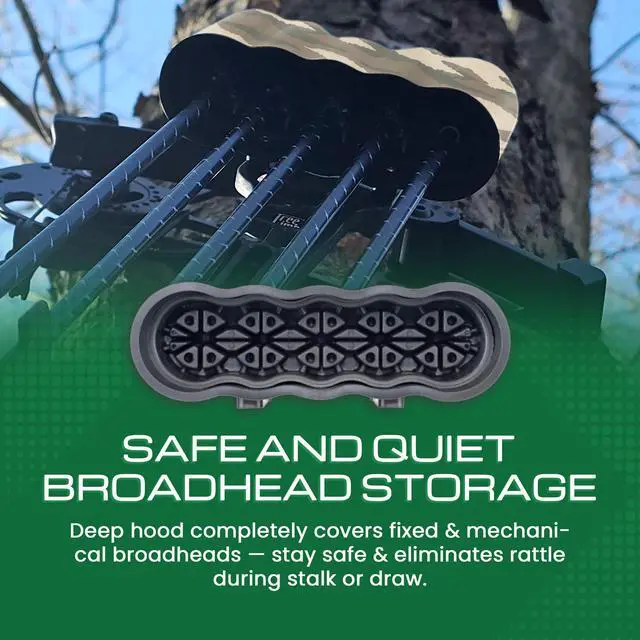 Alt view image 4 of 7 - Compound Bow Quiver - 5 Arrow Archery Quiver for Compound Bow, Universal Arrow Holder for Aluminum or Carbon Arrows - with Broadhead Capture System