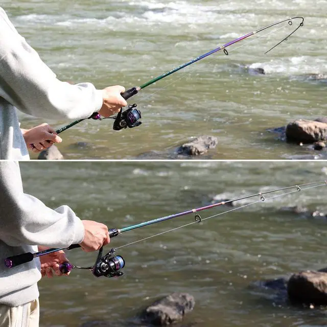 Alt view image 7 of 7 - Fishing Rod and Reel Combo, Medium Fishing Pole with Baitcasting Reel Combo, 2-Piece Fishing Combo