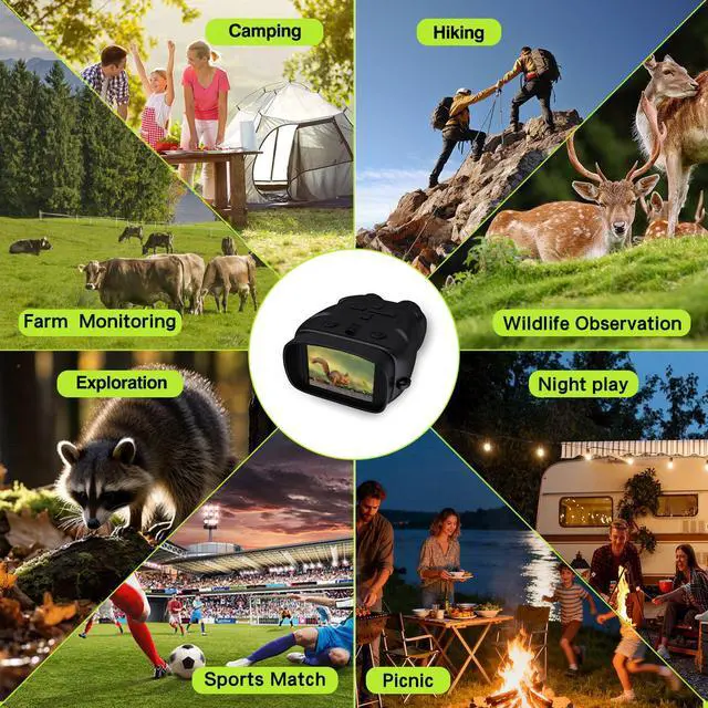 Alt view image 6 of 7 - Night Vision Goggles for Kids with Memory Card, 5X Zoom Kids Night Vision Binoculars - 1080P HD Digital Camera, Great Birthday Gifts for 3-8 Year Olds.Black