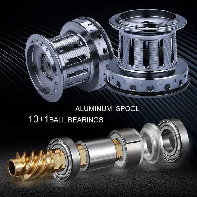 Alt view image 4 of 6 - Spinning Reels 10000 Series Surf Fishing Reels,10+1 Stainless BB Ultra Smooth Powerful with CNC Aluminum Spool Fishing Reels for Saltwater Freshwater