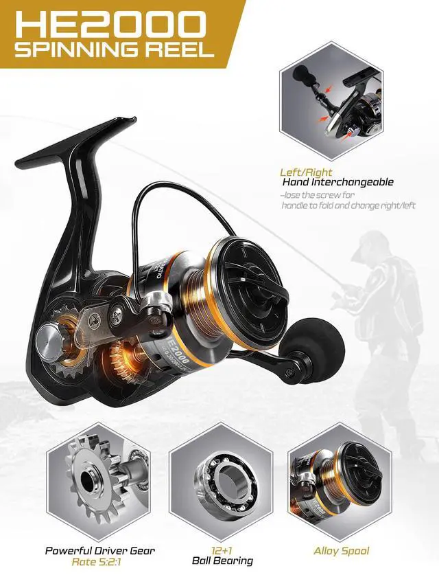Alt view image 3 of 6 - Fishing Pole Kit, Carbon Fiber Telescopic Fishing Rod and Reel Combo with Spinning Reel, Line, Bionic Bait, Hooks and Carrier Bag for Adult Teens Beginners