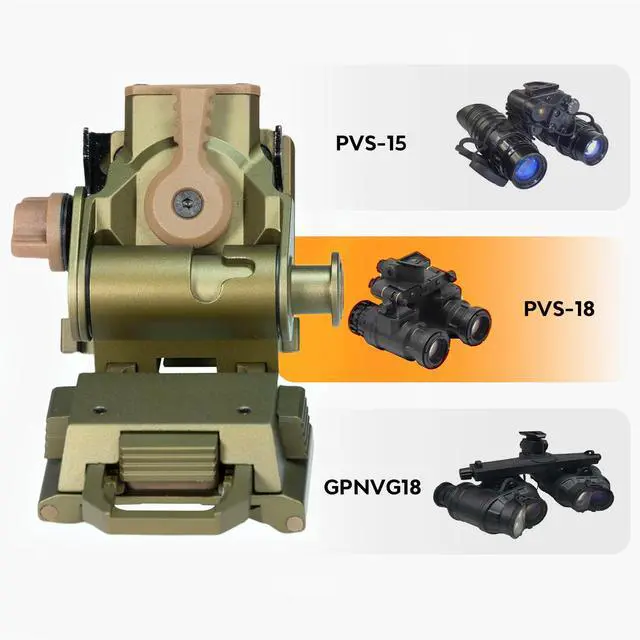 Alt view image 2 of 7 - NVG Mount for PVS14/15/18 G24 Night Vision Goggles Adjustable L4 G24 Metal NVG Helmet Mount PVS 31 CNC Dovetail NVG Mount