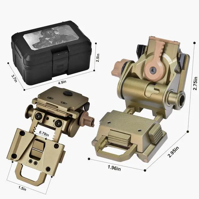 Alt view image 7 of 7 - NVG Mount for PVS14/15/18 G24 Night Vision Goggles Adjustable L4 G24 Metal NVG Helmet Mount PVS 31 CNC Dovetail NVG Mount
