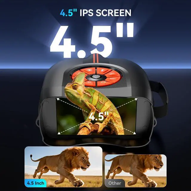 Alt view image 2 of 7 - 4K Night Vision Goggles for Adults: 4.5" IPS Screen Binoculars with 10X Zoom - Gifts for Men Dad Husband Boy Friend - 2624FT Digital Infrared Binocular for Camping Wildlife - Tech Gadgets Telescope