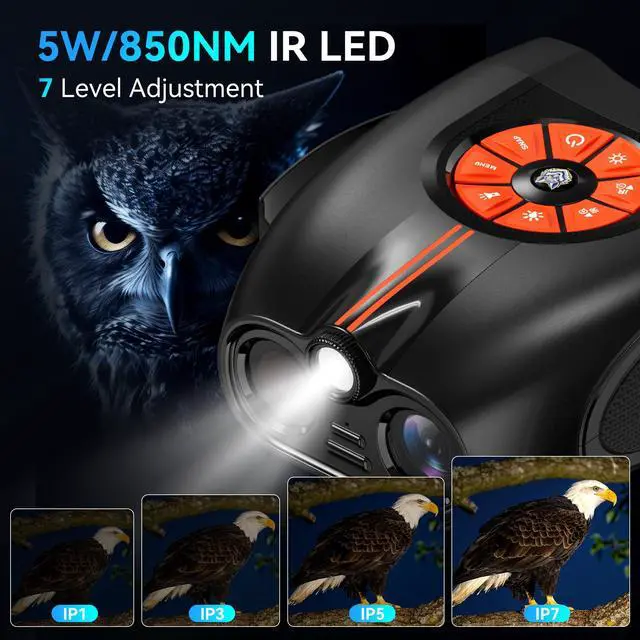 Alt view image 3 of 7 - 4K Night Vision Goggles for Adults: 4.5" IPS Screen Binoculars with 10X Zoom - Gifts for Men Dad Husband Boy Friend - 2624FT Digital Infrared Binocular for Camping Wildlife - Tech Gadgets Telescope