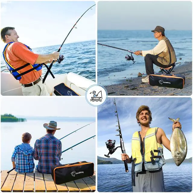 Alt view image 7 of 7 - Fishing Pole Kit, Carbon Fiber Telescopic Fishing Rod and Reel Combo with Spinning Reel, Line, Bionic Bait, Hooks and Carrier Bag, Fishing Gear Set for Beginner Adults
