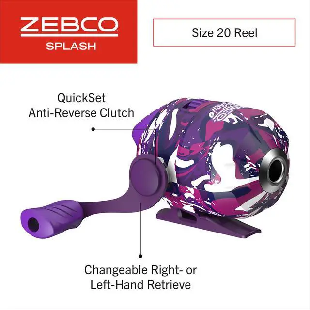 Alt view image 3 of 7 - Splash Spincast Reel and Fishing Rod Combo, Fiberglass Rod, Ball Bearing System, All Metal Gears, 8-Pound Line