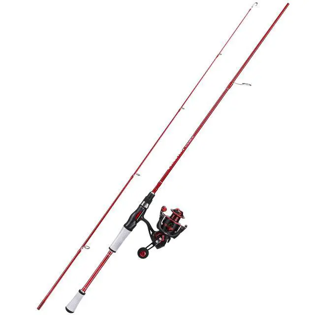Alt view image 2 of 7 - Spirit Flame Fishing Rod Reel Combo, Spinning Fishing Pole with Graphite 2Pc Blanks, Stainless Steel Guides